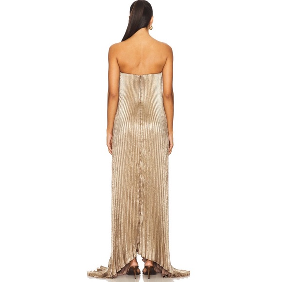 L’idee Black Tie Gown Gold Shimmer Size 6/XS - Picture 2 of 8